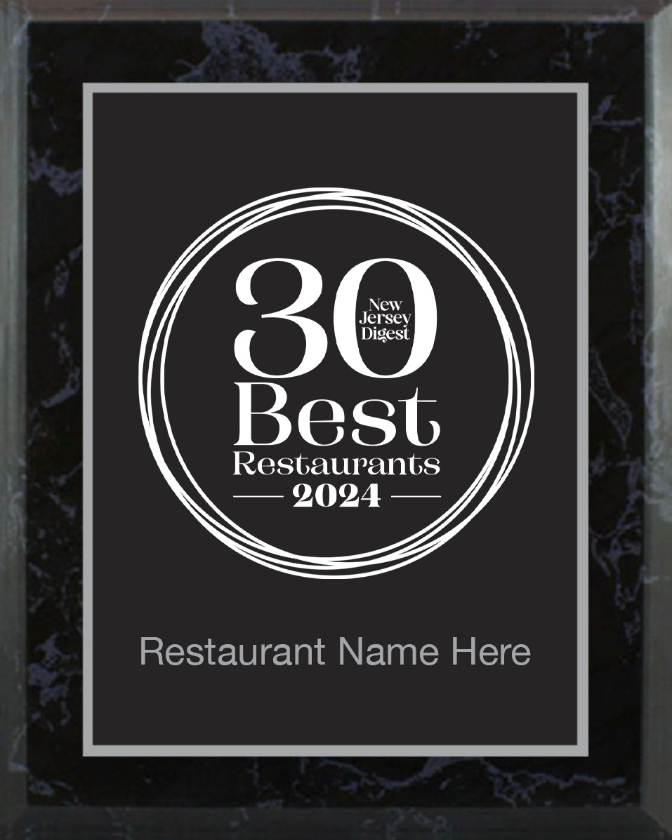 New Jersey Digest 30 Best Restaurants Plaque